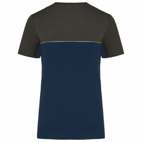 Ecologisch tweekleurig uniseks T-shirt met korte mouwen