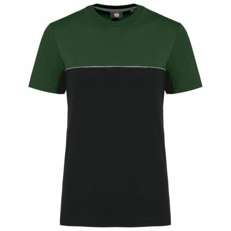 Ecologisch tweekleurig uniseks T-shirt met korte mouwen