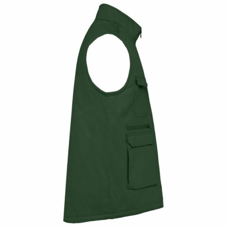 Gewatteerd unisex gilet in polykatoen met veel zakken