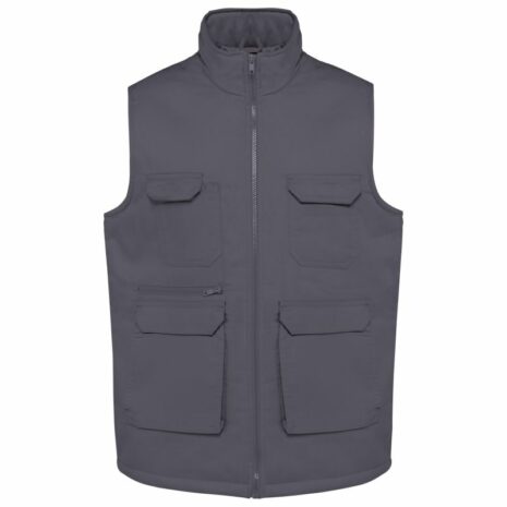 Gewatteerd unisex gilet in polykatoen met veel zakken