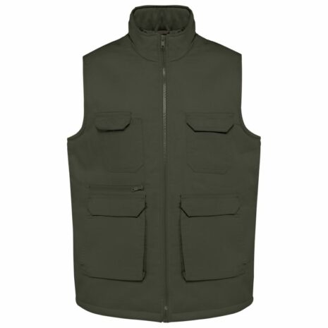 Gewatteerd unisex gilet in polykatoen met veel zakken
