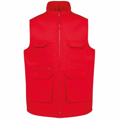 Gewatteerd unisex gilet in polykatoen met veel zakken