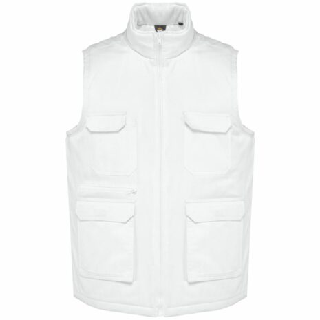 Gewatteerd unisex gilet in polykatoen met veel zakken