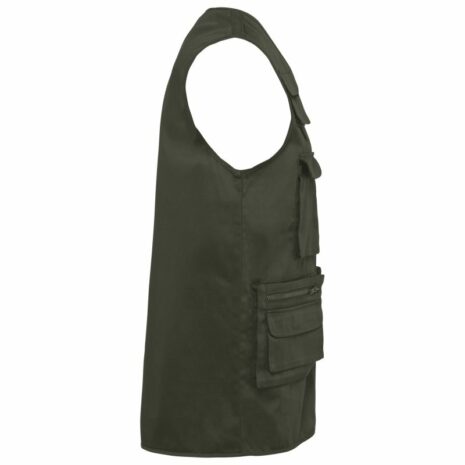Gevoerd unisex gilet in polykatoen met veel zakken