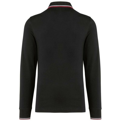 Heren polo van piquétricot met lange mouwen
