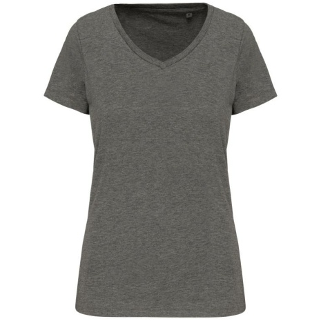 Dames-t-shirt Supima® V-hals korte mouwen