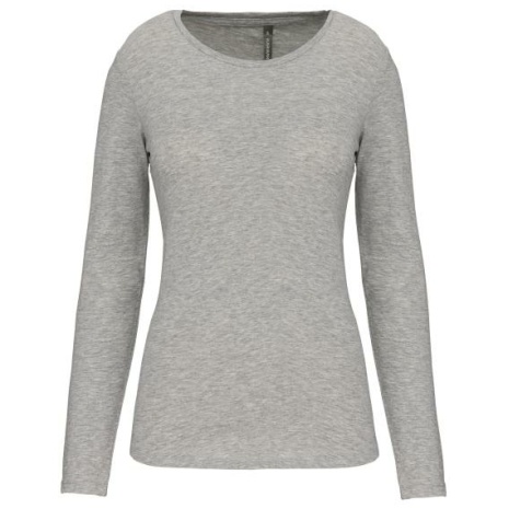 Dames-t-shirt ronde hals lange mouwen