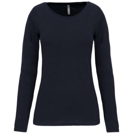 Dames-t-shirt ronde hals lange mouwen