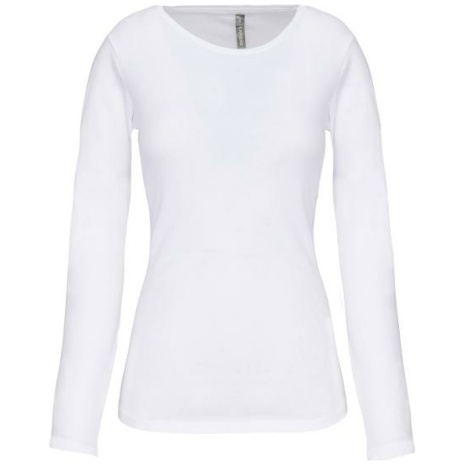 Dames-t-shirt ronde hals lange mouwen