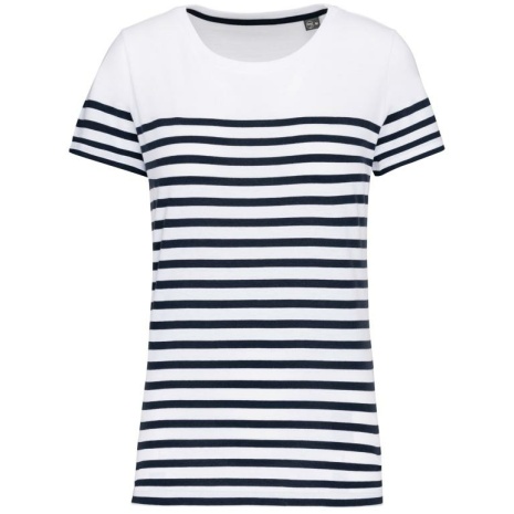 Marine-t-shirt ronde hals Bio dames