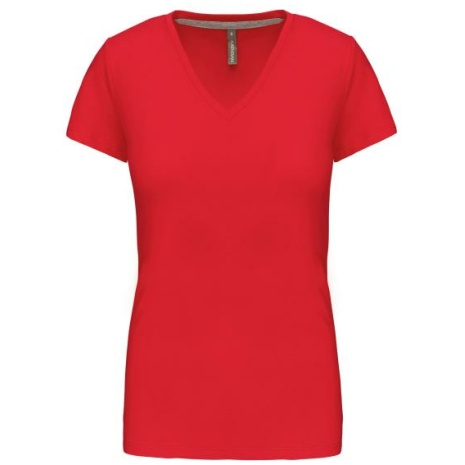 Dames T-shirt V-hals Korte Mouwen