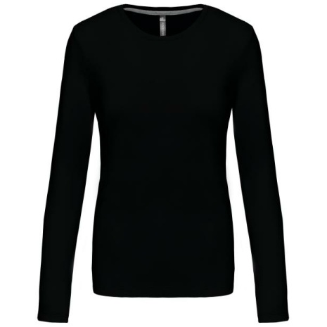 Dames T-shirt ronde hals lange mouwen