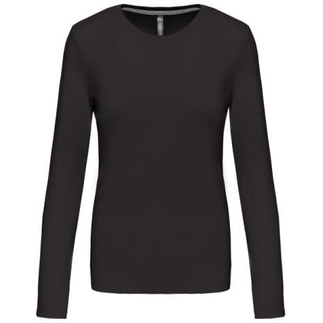 Dames T-shirt ronde hals lange mouwen