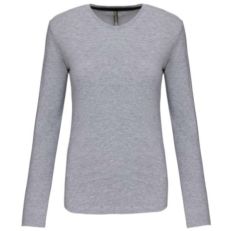 Dames T-shirt ronde hals lange mouwen