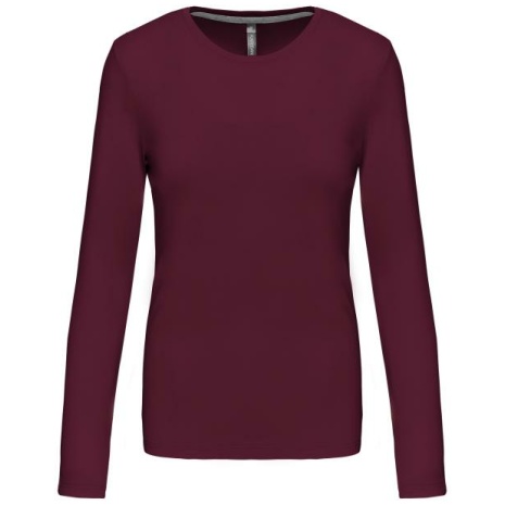 Dames T-shirt ronde hals lange mouwen