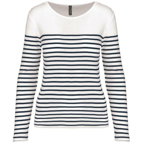 Gestreept dames-t-shirt lange mouwen