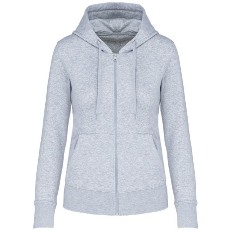 Ecologische damessweater met capuchon en ritssluiting