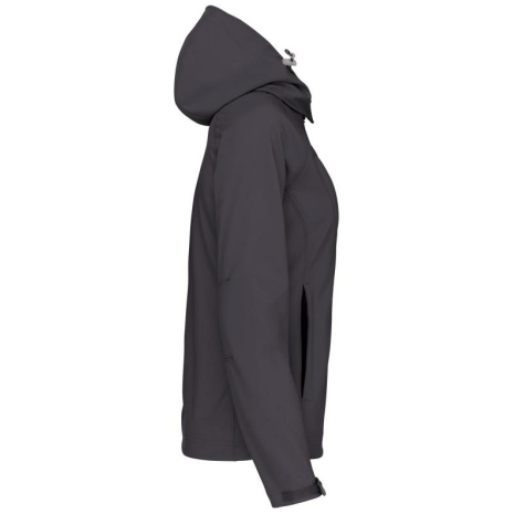 Dames softshell jas met afneembare capuchon