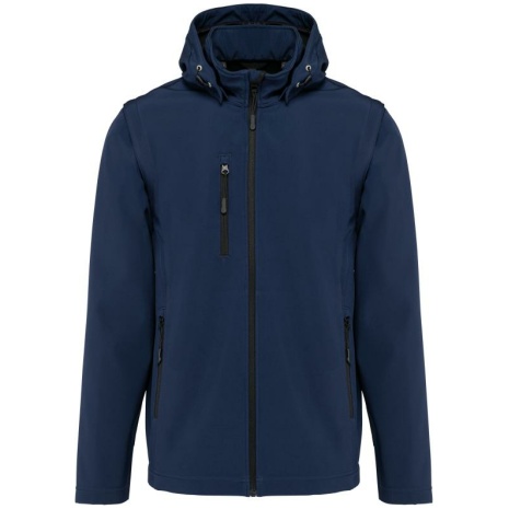 3-laagse uniseks softshelljas met afneembare capuchon en mouwen