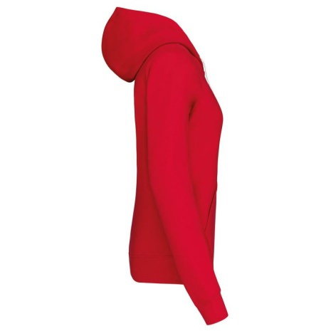 Damessweater met rits en capuchon in contrasterende kleur