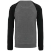Tweekleurige herensweater BIO French Terry ronde hals raglanmouwen