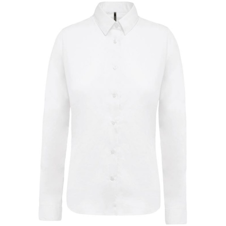Damesblouse in popeline met lange mouwen