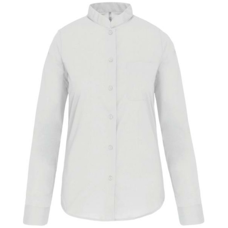 Damesblouse met "Mao" kraag lange mouwen