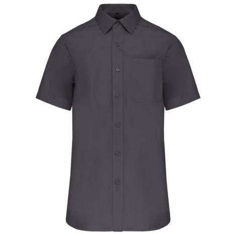 Heren poplin overhemd korte mouwen