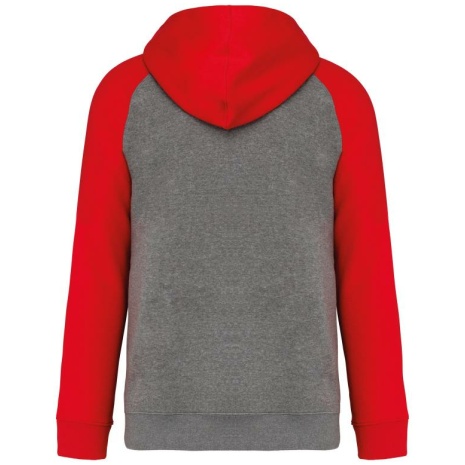 Tweekleurige sweater met capuchon volwassene
