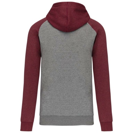 Tweekleurige sweater met capuchon volwassene