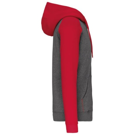 Fleece met rits en tweekleurige capuchon unisex