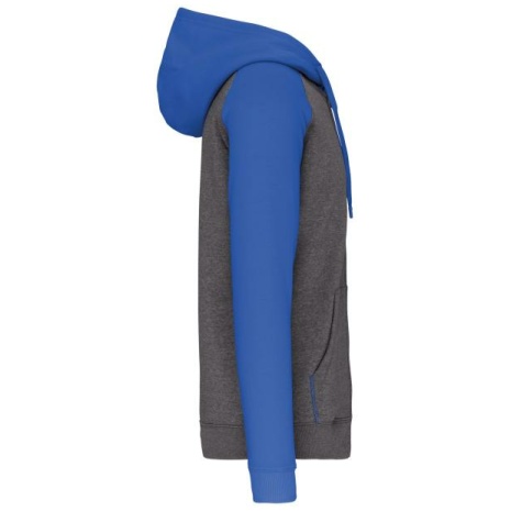 Fleece met rits en tweekleurige capuchon unisex