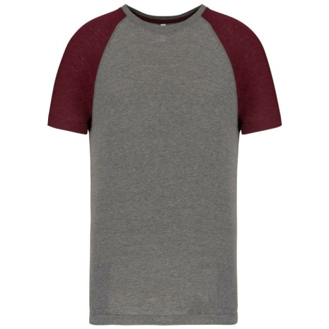 Tweekleurig Triblend sport-t-shirt met korte mouwen volwassene