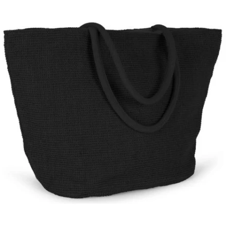 Shopper Van Gevlochten Jute Met Gebreide Look Shopper van gevlochten jute met gebreide look