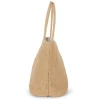 Shopper Van Gevlochten Jute Met Gebreide Look Shopper van gevlochten jute met gebreide look