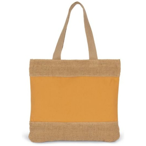 Shopper van katoen en gevlochten jutedraad