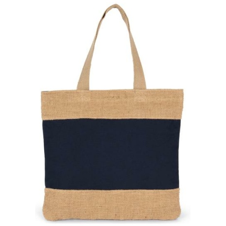 Shopper van katoen en gevlochten jutedraad