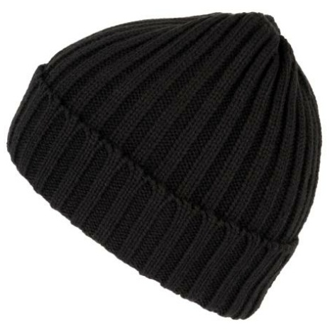 Dubbel geribde muts met omslag
