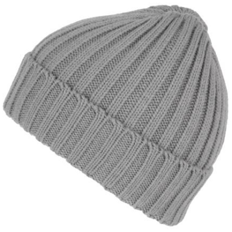 Dubbel geribde muts met omslag