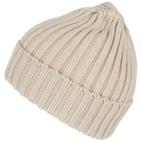 Dubbel geribde muts met omslag