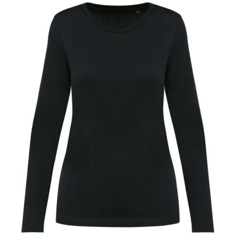Supima® dames-T-shirt ronde hals lange mouwen
