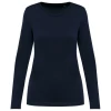 Supima® dames-T-shirt ronde hals lange mouwen